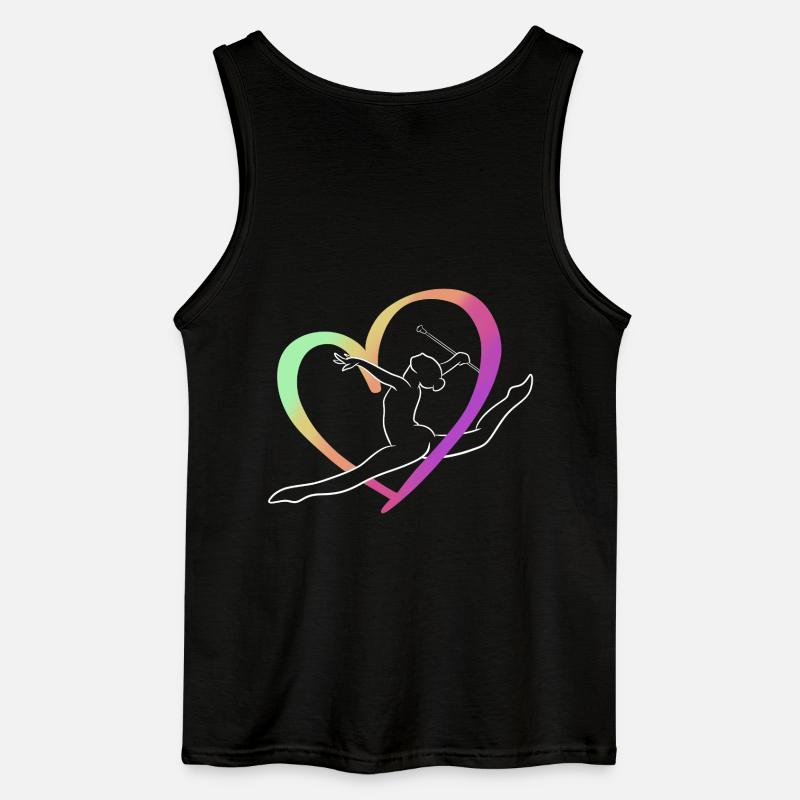 Großer mehrfarbiger Herzwurf - Gildan Männer Tank Top - Schwarz