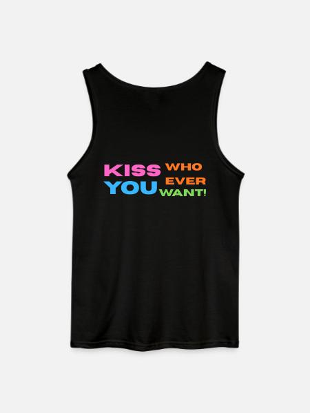 Pride / CSD / LGBTQ+ Design "Kiss" - Gildan Men’s Tank Top - black