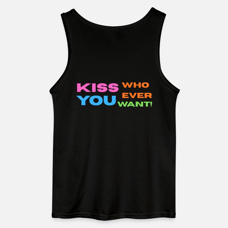 Pride / CSD / LGBTQ+ Design "Kiss" - Gildan Männer Tank Top - Schwarz