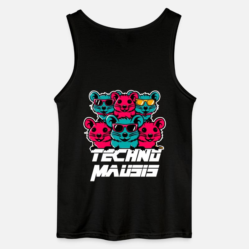 Techno Mausis - Gildan Männer Tank Top - Schwarz