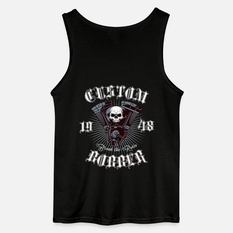 Bobber Chopper Motorcycle Design - Gildan Men’s Tank Top - black