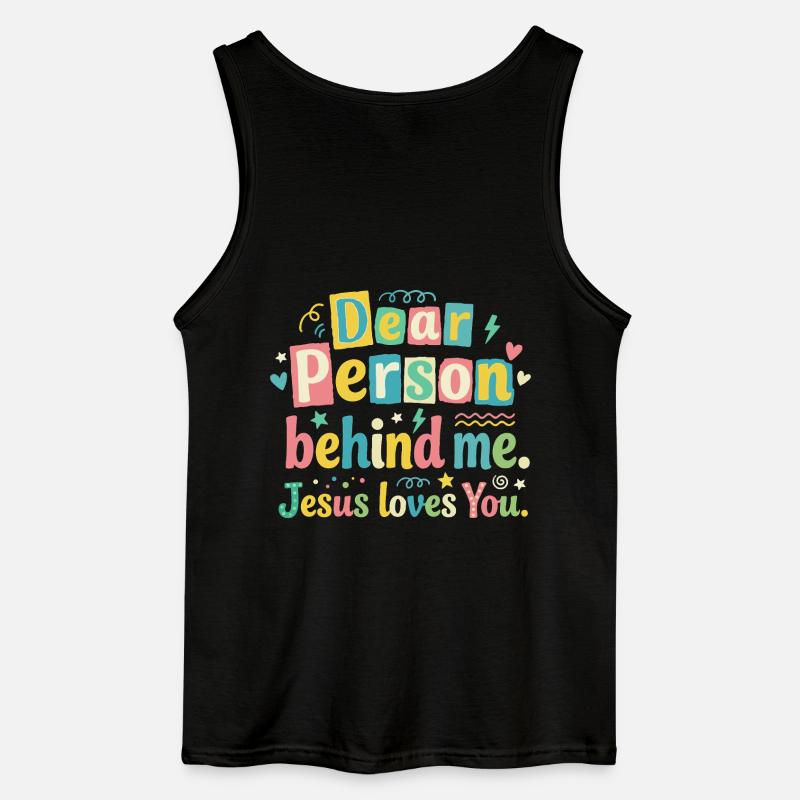 Jesus liebt dich positive Botschaft - Gildan Männer Tank Top - Schwarz