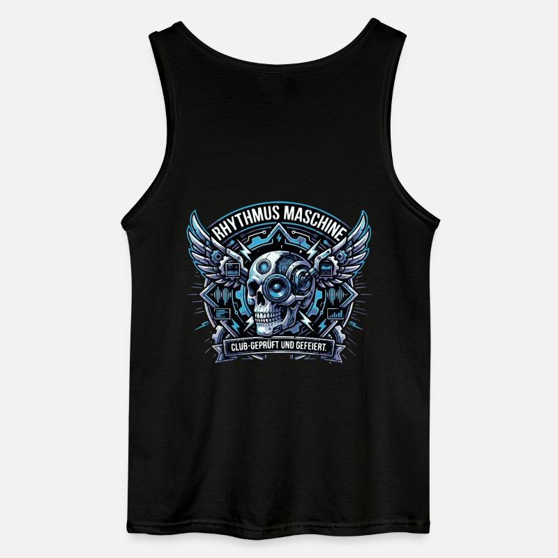 Rhythmus Maschine Schädel - Gildan Männer Tank Top - Schwarz