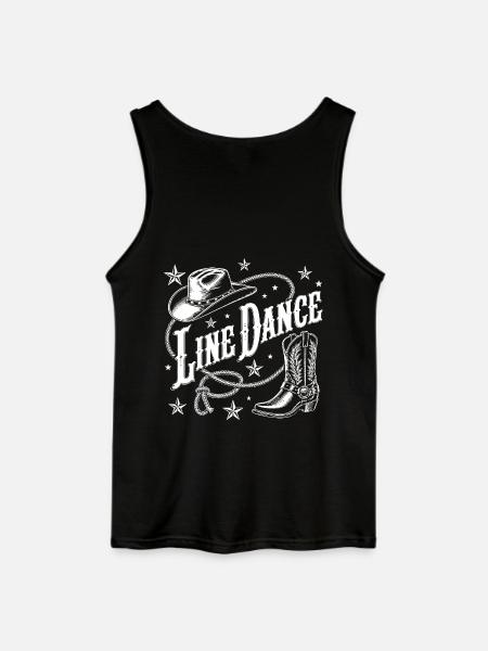 Line Dance Cowboy Flair - Gildan Männer Tank Top - Schwarz