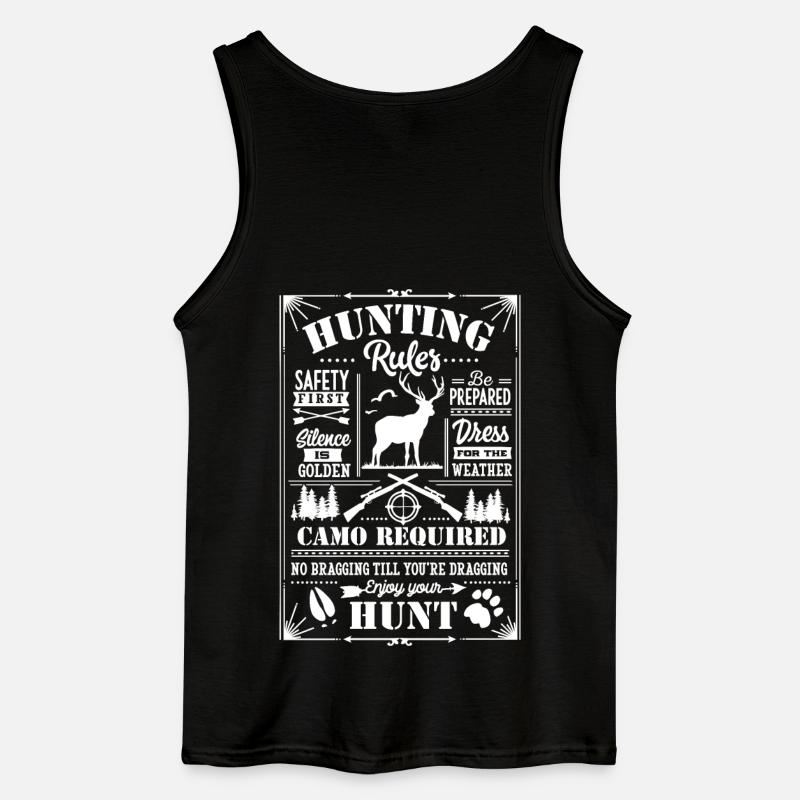Hunting rules white - Gildan Männer Tank Top - Schwarz