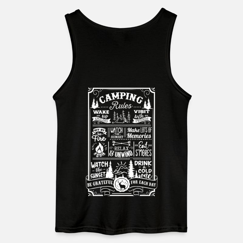 Camping Rules - Gildan Männer Tank Top - Schwarz