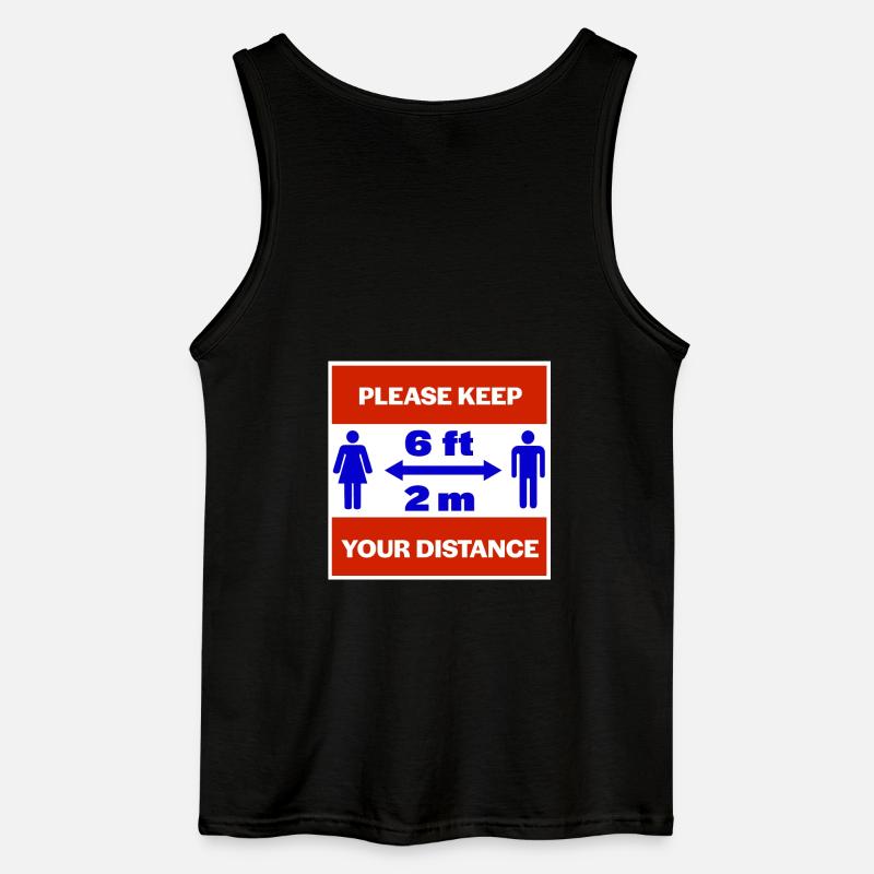 Bitte halten Sie Abstand - Gildan Männer Tank Top - Schwarz