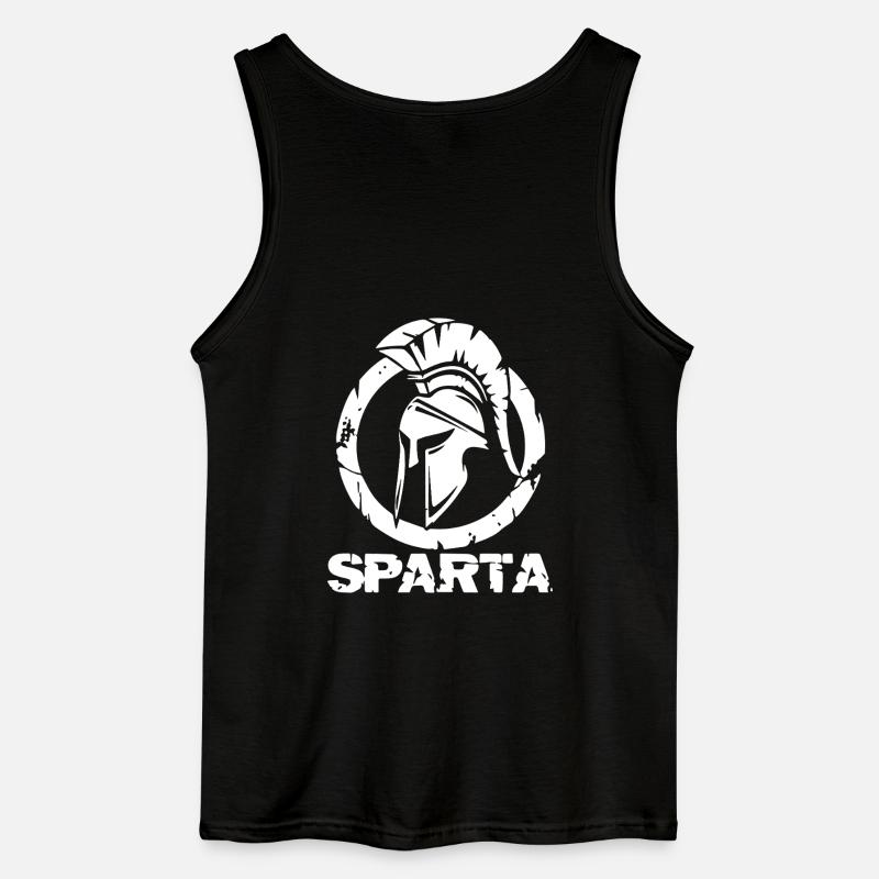 Sparta Helmsilhouette - Gildan Männer Tank Top - Schwarz