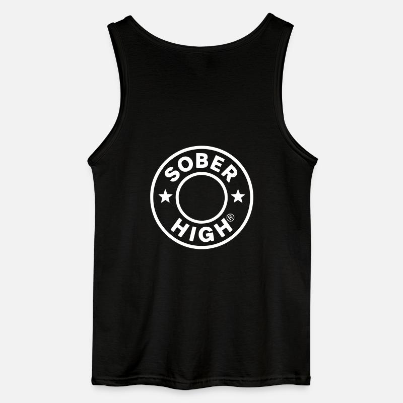 Live clean. Feel high. soberhigh. - Gildan Männer Tank Top - Schwarz