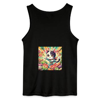 Eat healthy live hard - Gildan Men’s Tank Top - black - Back - AI Model Male 185 dark (185cm)