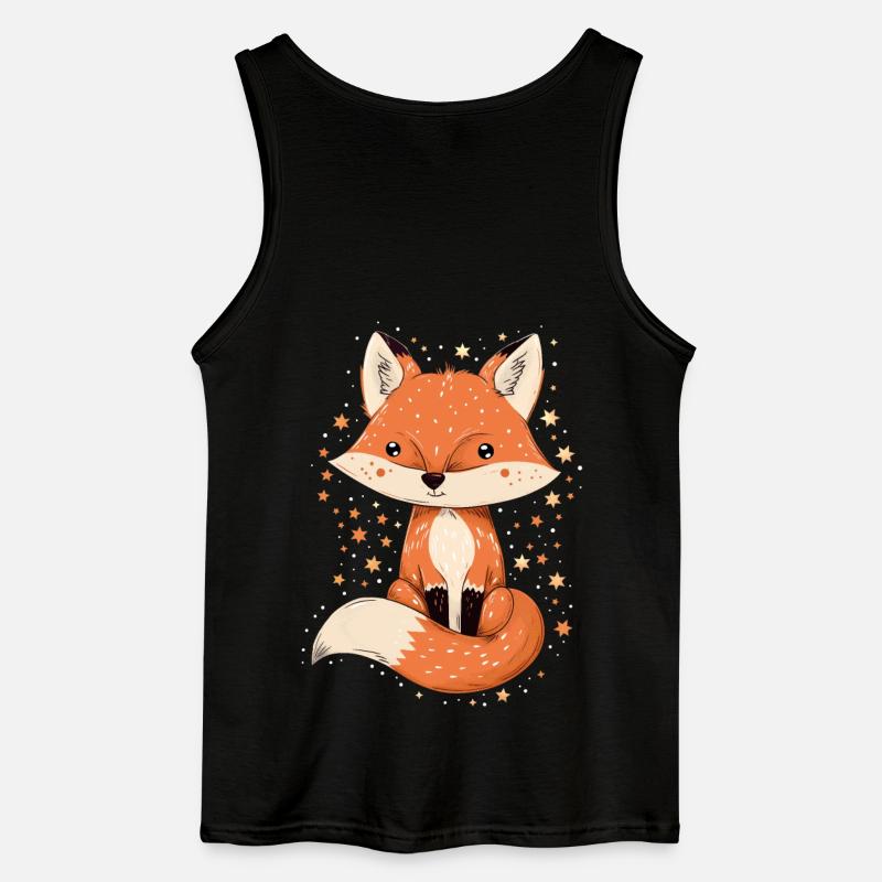 Fuchs mit Sternen - Gildan Männer Tank Top - Schwarz