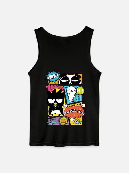 Bad Badtz-Maru med venner i tegneseriestil - Gildan tanktop til mænd - sort
