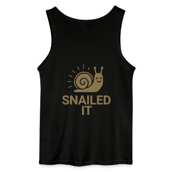 Lo cortó - Camiseta de tirantes Gildan para hombre - negro - detrás - AI Model Male 185 dark (185cm)