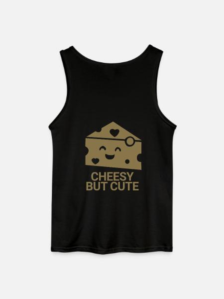 Cheesy but cute - Gildan Men’s Tank Top - black
