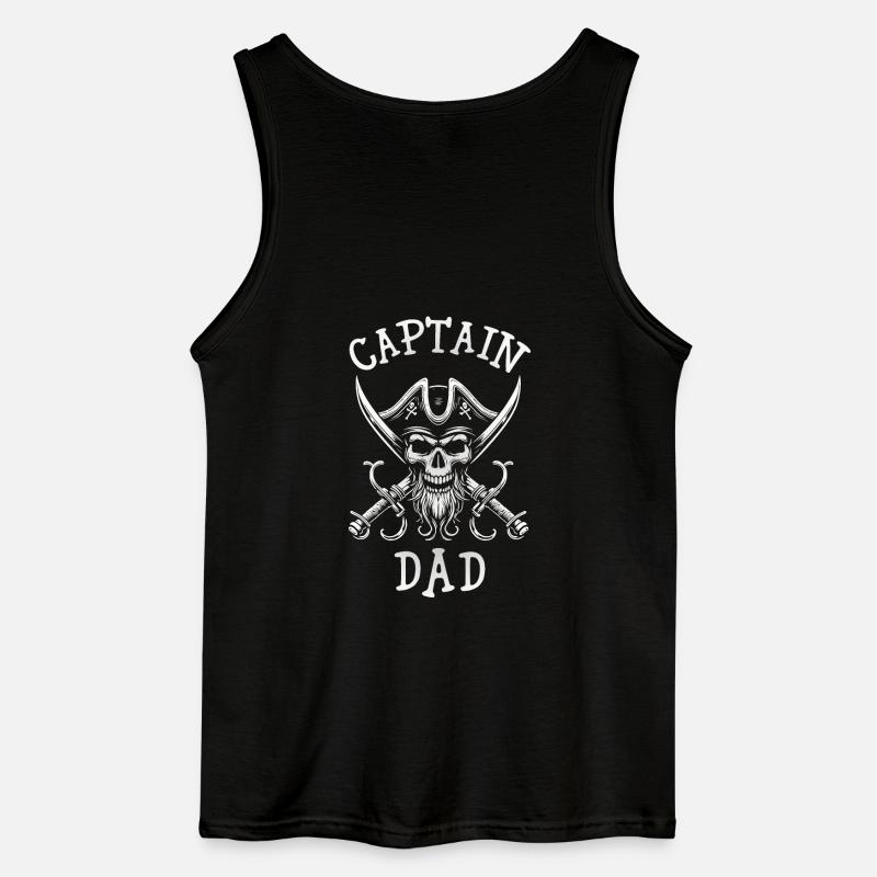 Piratenschädel-Säbel, Captain Dad - Gildan Männer Tank Top - Schwarz