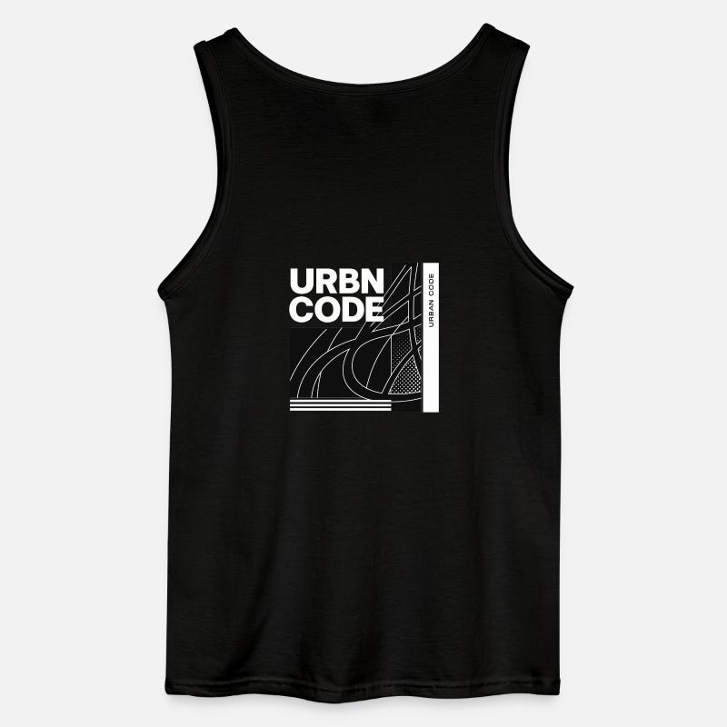 Urban Code Line Design - Gildan Men’s Tank Top - black