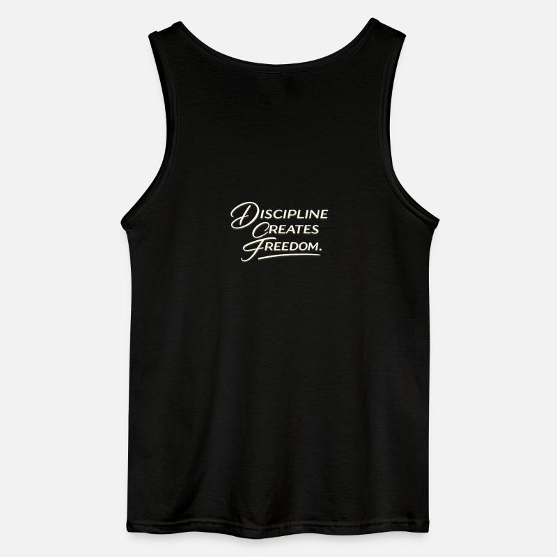 Discipline Creates Freedom Script - Gildan Men’s Tank Top - black