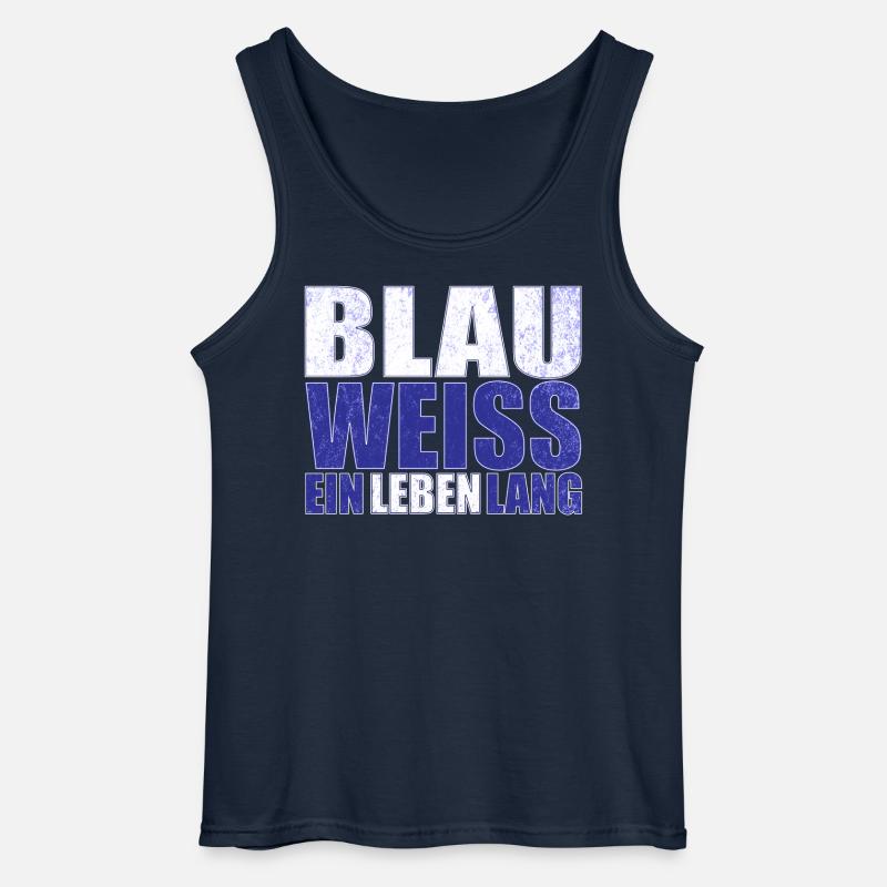 Blau Weiss ein Leben Lang - Gildan Männer Tank Top - Navy