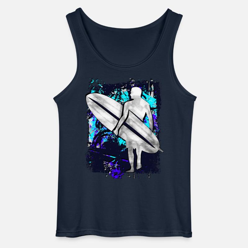 Surfer - Surfen - Surfbrett - Surfing - Gildan Männer Tank Top - Navy