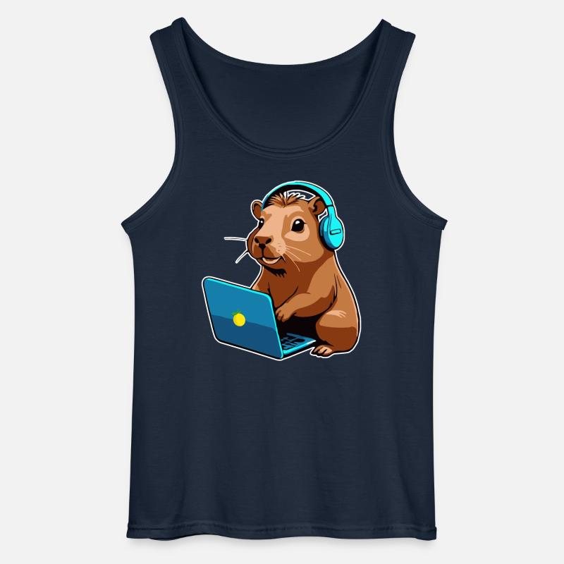 Capybara Programmierer Coder Computer - Gildan Männer Tank Top - Navy
