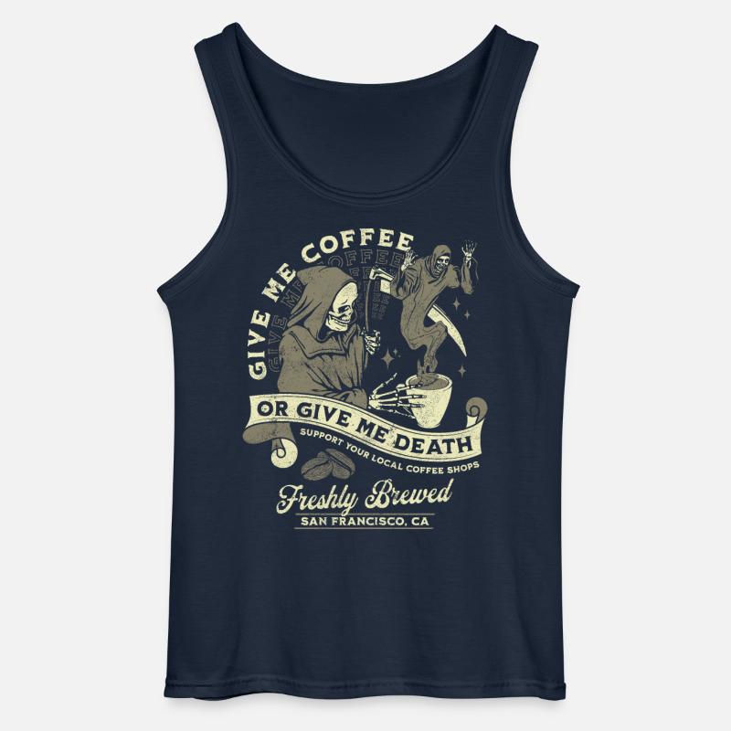 Kaffee oder Tod: Frisch Gebrüht - Gildan Männer Tank Top - Navy