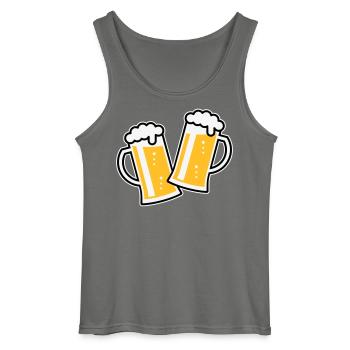 2 chopes à bière Toast (bière / chope à bière / 3C) - Débardeur Gildan Homme - charbon - Devant - AI Model Male 185 dark (185cm)