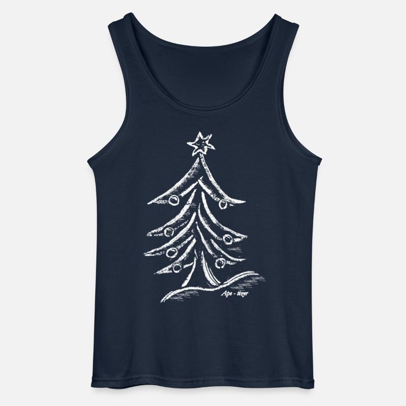 Weihnachtsbaum Silhouette mit Stern - Gildan Männer Tank Top - Navy