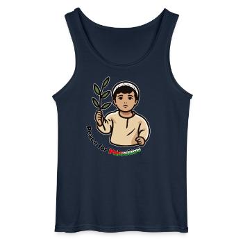 Palestine libre - Paix pour la Palestine - Débardeur Gildan Homme - marine - Devant - AI Model Male 185 dark (185cm)