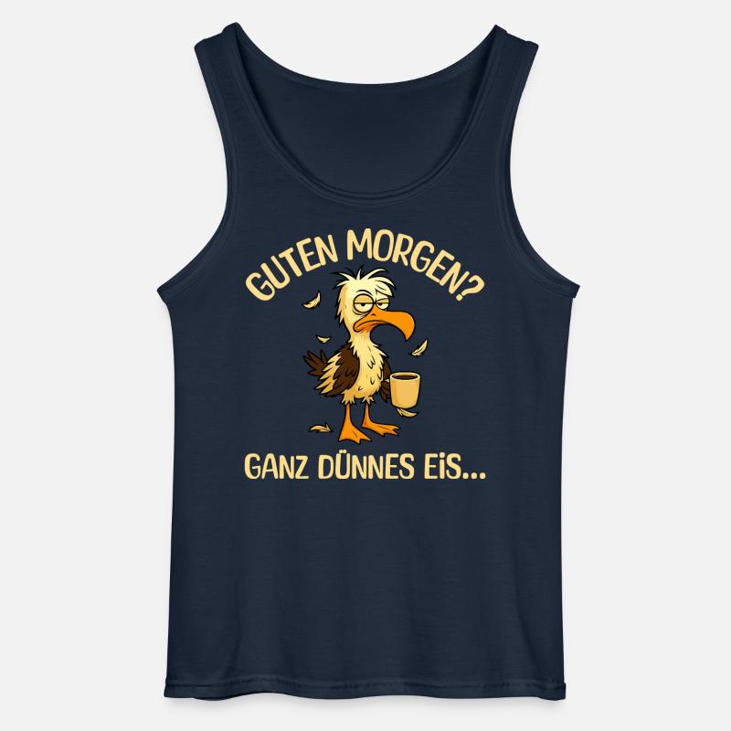 Morgenmuffel Möwe mit Kaffee - Gildan Männer Tank Top - Navy