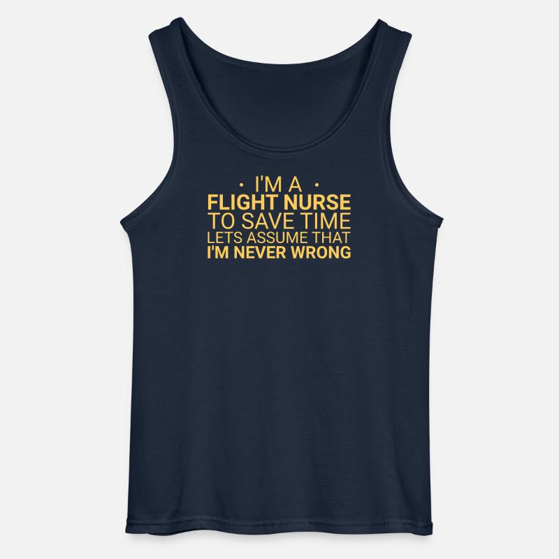 Flight Nurse Never Wrong Luftrettung - Gildan Männer Tank Top - Navy