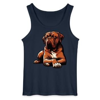 Mastiff de Bordeaux Propriétaire du Mastiff de Bordeaux - Débardeur Gildan Homme - marine - Devant - AI Model Male 185 dark (185cm)