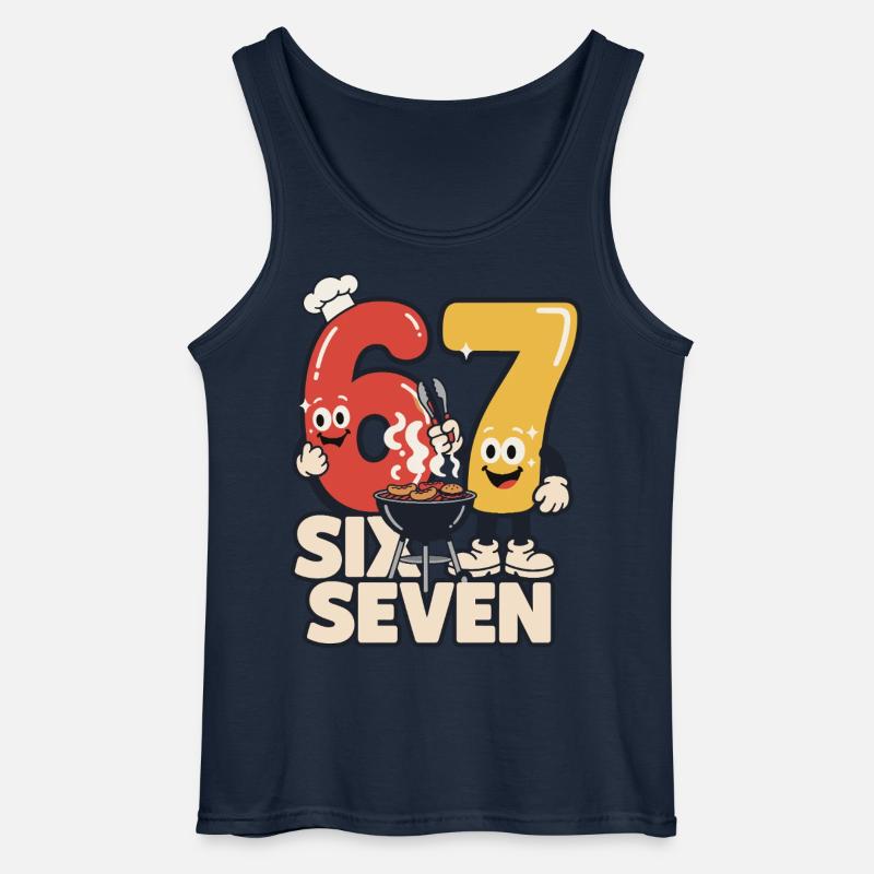 Sjov BBQ Forklæde BBQ meme 67 Gave - Gildan tanktop til mænd - marineblå