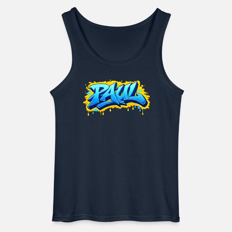 Graffiti PAUL Name Geschenk Ideal druckbar - Gildan Männer Tank Top - Navy
