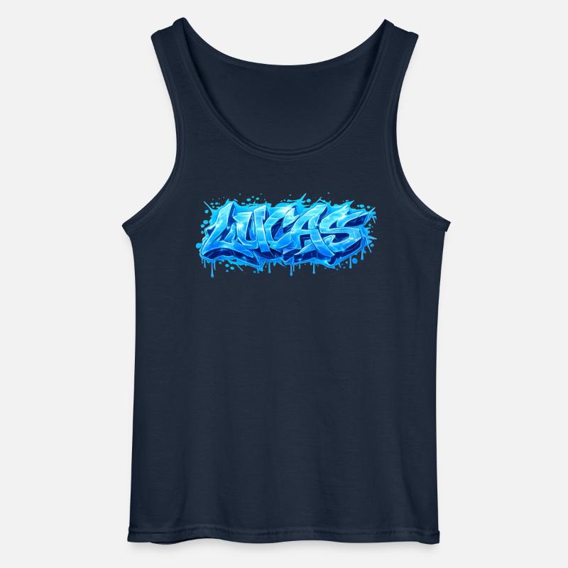Graffiti LUCAS Name Geschenk Ideal druckbar - Gildan Männer Tank Top - Navy