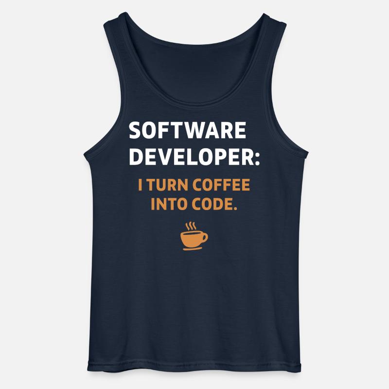 Software Developer - Coffee Edition - Gildan Men’s Tank Top - navy