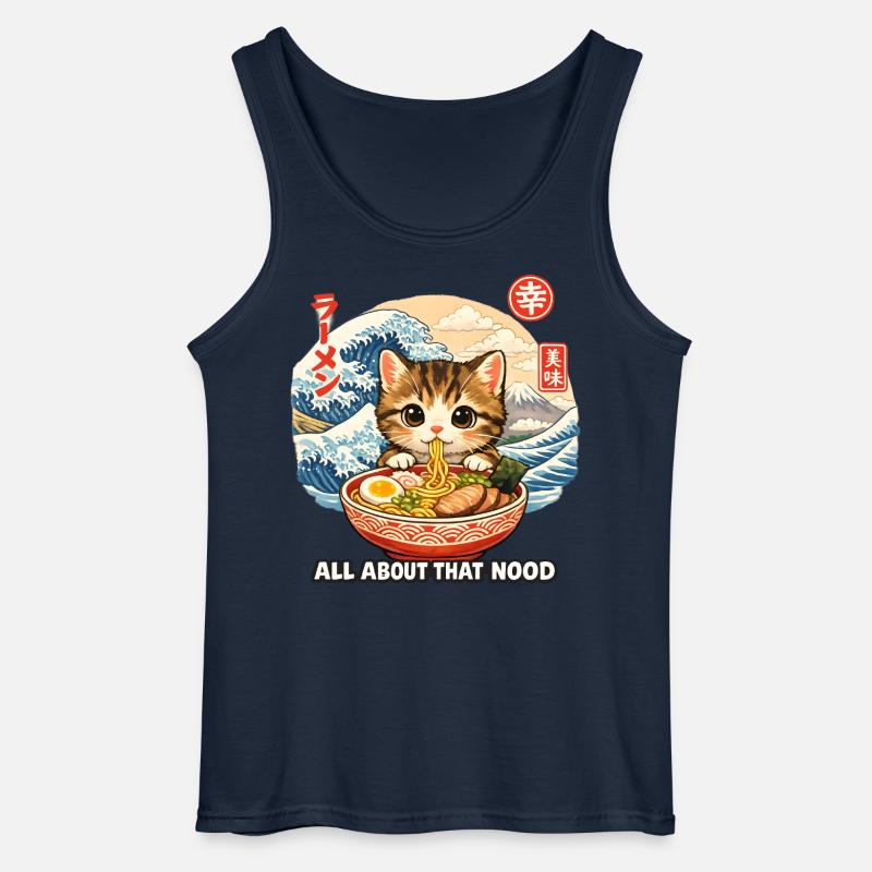Katzen ramen Ukiyo-e  - Gildan Männer Tank Top - Navy