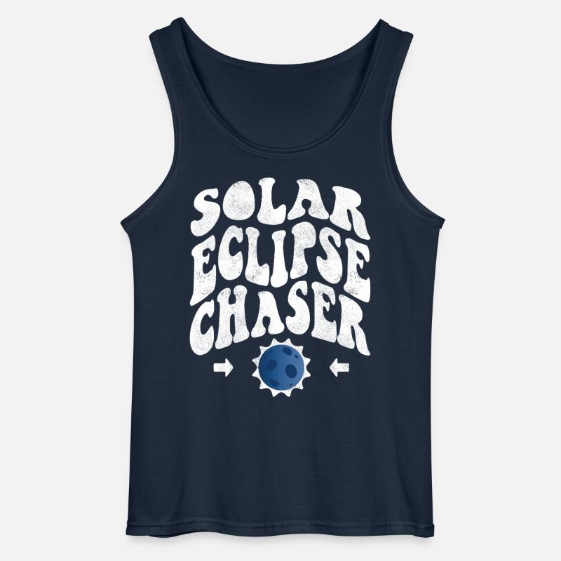 Solar eclipse chaser white - Gildan Men’s Tank Top - navy