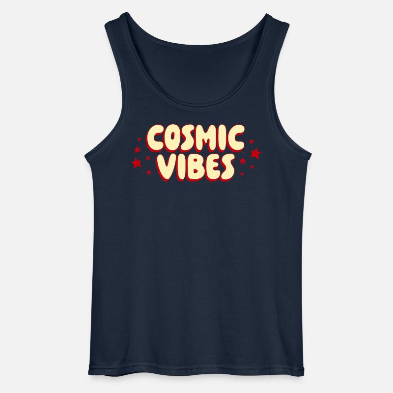 Cosmic Vibes Retro Skjorte - Gildan tanktop til mænd - marineblå