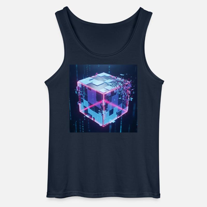 Digitaler Würfel Technologie Digital Cube Tech - Gildan Männer Tank Top - Navy