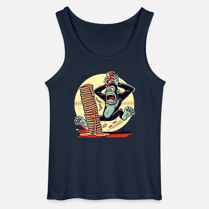 Pancake-Affe – Chaos mit Sirup - Gildan Männer Tank Top - Navy