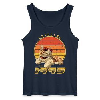 1995 Since Born Cat - Gildan Men’s Tank Top - navy - Front - AI Model Male 185 dark (185cm)