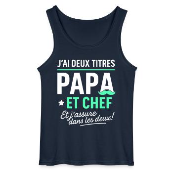 Papa et Chef Fête des Pères - Débardeur Gildan Homme - marine - Devant - AI Model Male 185 dark (185cm)