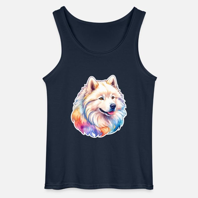 Samojede Wasserfarben - Gildan Männer Tank Top - Navy