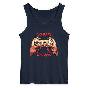 NO Pain NO Game - Gildan Men’s Tank Top - navy - Front - AI Model Male 185 dark (185cm)