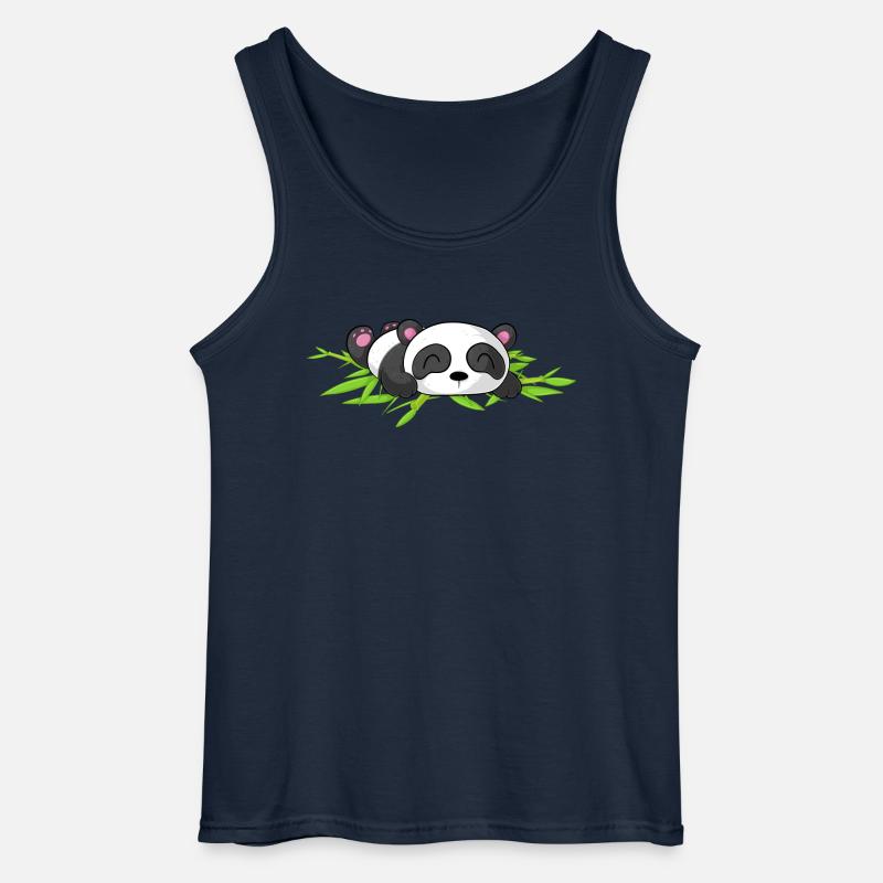 Schlafender Comic Panda - Gildan Männer Tank Top - Navy