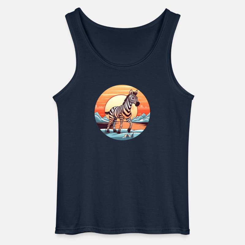 Zebra Sunset - Gildan Männer Tank Top - Navy