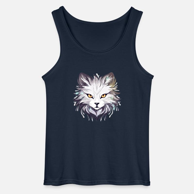 Katze - Illustration - Gildan Männer Tank Top - Navy