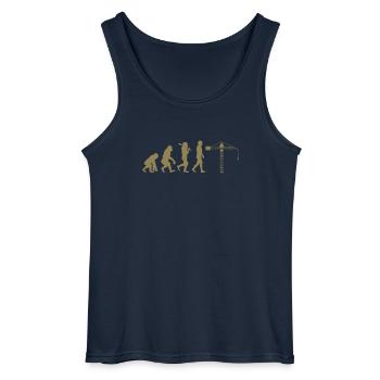 Crane operator Evolution - Gildan Men’s Tank Top - navy - Front - AI Model Male 185 dark (185cm)