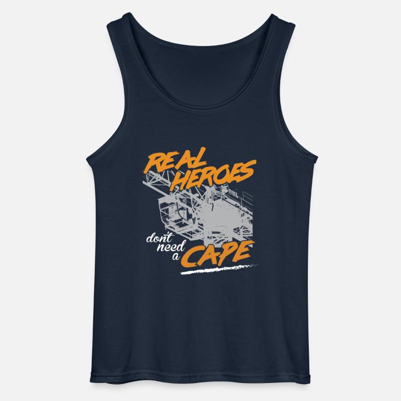 Kranführer Sprüche Kran echte Helden - Gildan Männer Tank Top - Navy