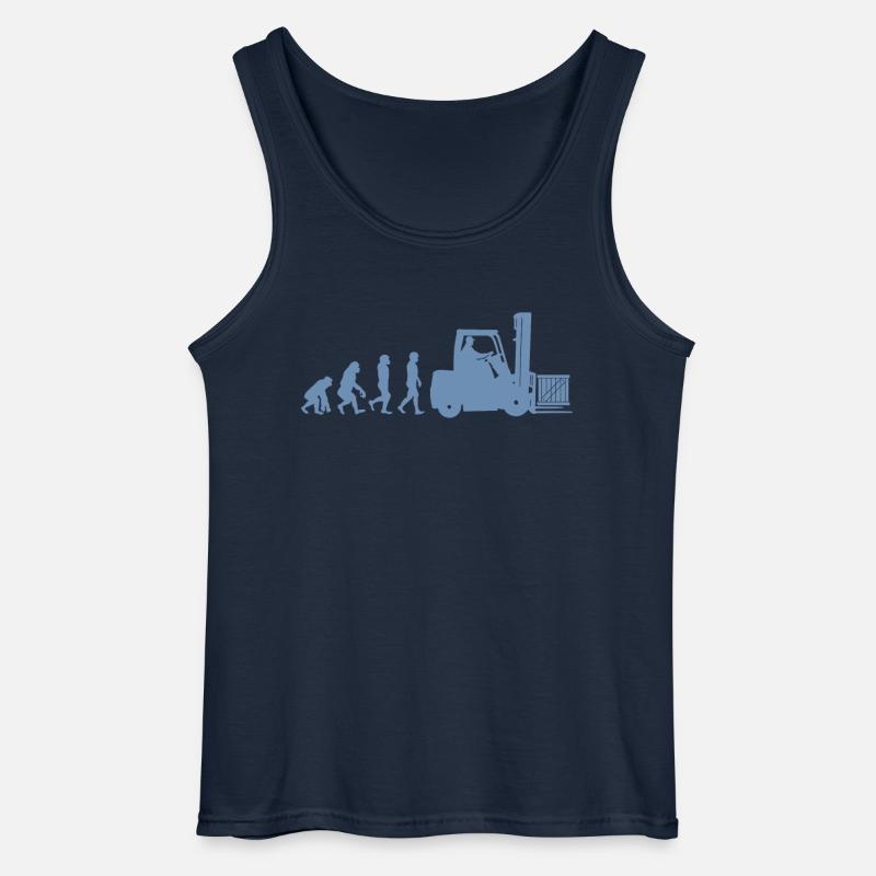 Evolution eines Staplerfahrer - Gildan Männer Tank Top - Navy